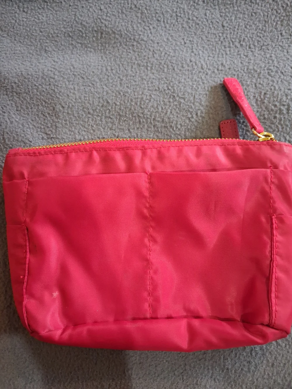 Red Women's Nylon Cosmetic Pouch